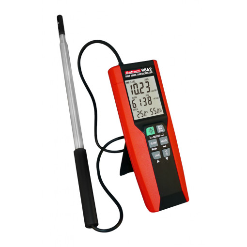 SEFRAM9862; Thermoanemometer; LCD; 0÷25m/s; -20÷60°C; 0÷100%RH; ±3.5%; SEFRAM