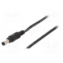 DC2600.0150E: DC barošanas vadi;Cable; wires,DC 5,5/2,5 plug; straight; 0.5mm2; black; 1.5m DC2600.0150E: DC barošanas vadi;Cable; wires,DC 5,5/2,5 plug; straight; 0.5mm2; black; 1.5m