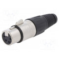 FC6150: Savienojumi XLR;Plug; XLR; female; PIN: 4; straight; for cable; soldering; silver FC6150: Savienojumi XLR;Plug; XLR; female; PIN: 4; straight; for cable; soldering; silver