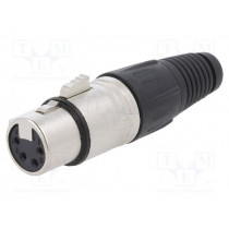 FC6150: Savienojumi XLR;Plug; XLR; female; PIN: 4; straight; for cable; soldering; silver