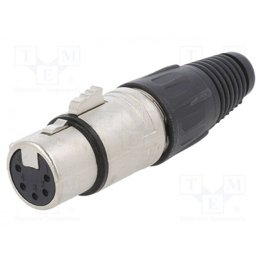 FC6165: Savienojumi XLR;Plug; XLR; female; PIN: 5; straight; for cable; soldering; silver FC6165: Savienojumi XLR;Plug; XLR; female; PIN: 5; straight; for cable; soldering; silver