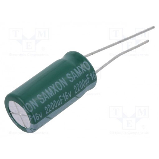 EGK228M1CG20RRS0P: Elektrolitiskie kondensatori THT 105°C;Capacitor: electrolytic; THT; 2200uF; 16VDC; Ø10x20mm; Pitch: 5mm EGK228M1CG20RRS0P: Elektrolitiskie kondensatori THT 105°C;Capacitor: electrolytic; THT; 2200uF; 16VDC; Ø10x20mm; Pitch: 5mm