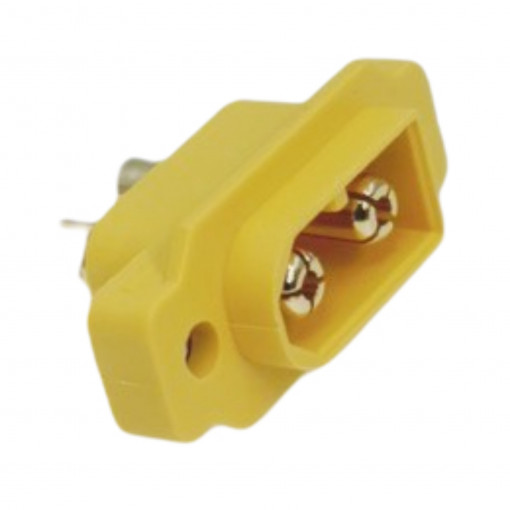 XT60E1-M: Savienojumi DC;Socket; DC supply; XT60; male; PIN: 2; soldered; Plating: gold flash