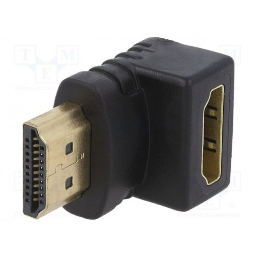 A-HDMI90-FML: HDMI, DVI, DisplayPort vadi un adapteri;Adapter; HDMI socket 90°,HDMI plug; Colour: black A-HDMI90-FML: HDMI, DVI, DisplayPort vadi un adapteri;Adapter; HDMI socket 90°,HDMI plug; Colour: black