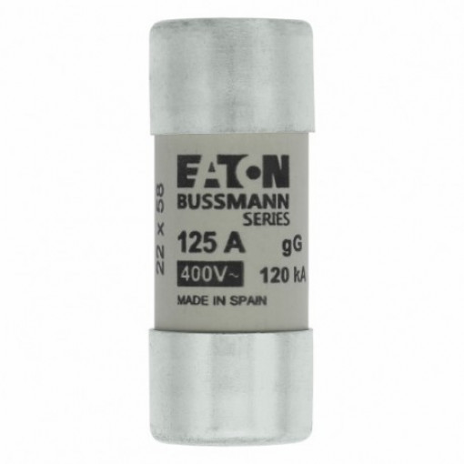 C22G125: Drošinātāji 22x58mm;Fuse: fuse; gG; 125A; 400VAC; ceramic,cylindrical,industrial