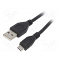 CCP-MUSB2-AMBM-1M: USB vadi un adapteri;Cable; USB 2.0; USB A plug,USB B micro plug; gold-plated; 1m