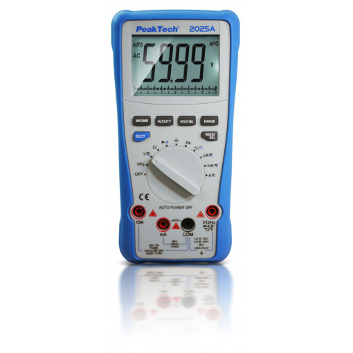 P 2025 A: Ciparu multimetri portatīvi;Digital multimeter; USB; VDC: 600mV,6V,60V,600V,1kV; -20÷1000°C