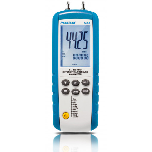P 5144; Manometer; 0÷200mbar; LCD; Interface: USB; Meter: differential; PEAKTECH; PKT-P5144