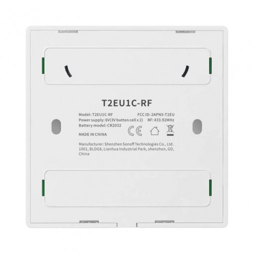T2EU1C-RF: Ēkas automātika;Touch switch; T2EU-RF; IP00; glued,screw; -10÷40°C; 433MHz