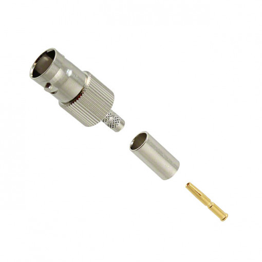 000-36800-RFX: Savienojumi BNC;Plug; BNC; female; straight; 50Ω; crimped; for cable; delrin (POM)