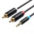 BCLBG: Kabeļi audio - video pārējie;Cable; Jack 3.5mm plug,RCA plug x2; 1.5m; Plating: gold-plated