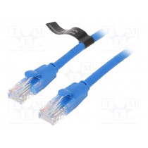 IBELI: Kabeļi ar savienojumiem RJ45;Patch cord; UTP; 6; CCA; PVC; blue; 3m; RJ45 plug,both sides; 26AWG IBELI: Kabeļi ar savienojumiem RJ45;Patch cord; UTP; 6; CCA; PVC; blue; 3m; RJ45 plug,both sides; 26AWG
