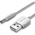 CEXWF: DC barošanas vadi;Cable; USB A plug,DC 3,5x1,35 plug; white; 1m; Core: Cu