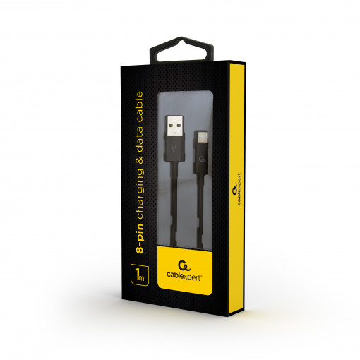 CC-USB2P-AMLM-1M: USB vadi un adapteri;Cable; USB 2.0; Apple Lightning plug,USB A plug; gold-plated; 1m