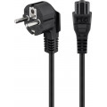 44877: Datoru un universāli elektrības vadi;Cable; CEE 7/7 (E/F) plug angled,IEC C5 female; PVC; 3m; black