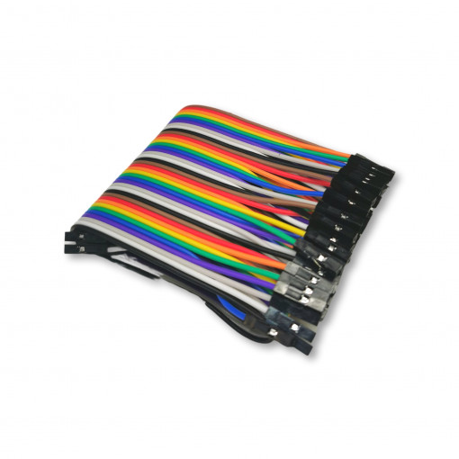 CAB F-F(40-17-RAINBOW): Aksesuāri ielaišanas komplektiem;Connection cable; female-female; 0.17m; mix colours; 40pcs. CAB F-F(40-17-RAINBOW): Aksesuāri ielaišanas komplektiem;Connection cable; female-female; 0.17m; mix colours; 40pcs.