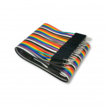 CAB M-M(40-17-RAINBOW): Aksesuāri ielaišanas komplektiem;Connection cable; male-male; 0.17m; mix colours; 40pcs.