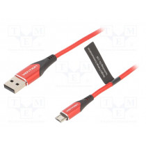 COARG: USB vadi un adapteri;Cable; USB 2.0; USB A plug,USB B micro plug; 1.5m; red; 480Mbps COARG: USB vadi un adapteri;Cable; USB 2.0; USB A plug,USB B micro plug; 1.5m; red; 480Mbps
