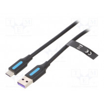 CORBG: USB vadi un adapteri;Cable; USB 2.0; USB A plug,USB C plug; 1.5m; black; 480Mbps; PVC CORBG: USB vadi un adapteri;Cable; USB 2.0; USB A plug,USB C plug; 1.5m; black; 480Mbps; PVC