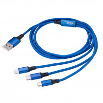 AK-USB-27: USB vadi un adapteri;Cable; USB 2.0; nickel plated; 1.2m; blue; textile AK-USB-27: USB vadi un adapteri;Cable; USB 2.0; nickel plated; 1.2m; blue; textile