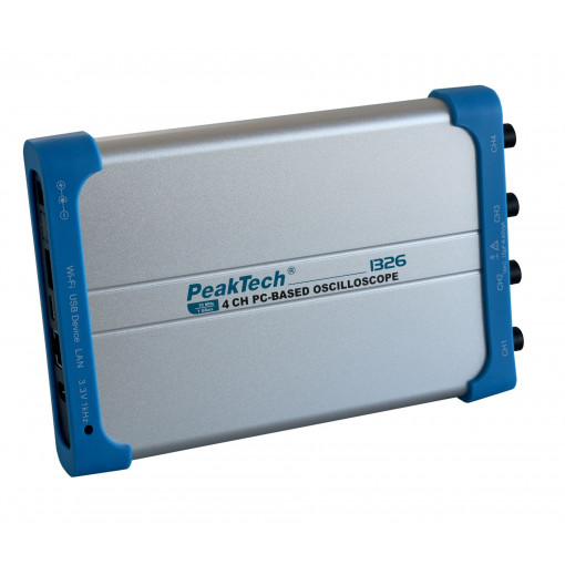 P 1326; PC connected oscilloscope; 70MHz; Ch: 4; 10Mpts; 250Msps; 1MΩ/15pF; PEAKTECH; PKT-P1326 P 1326; PC connected oscilloscope; 70MHz; Ch: 4; 10Mpts; 250Msps; 1MΩ/15pF; PEAKTECH; PKT-P1326