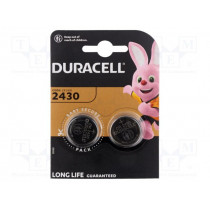 DL2430 B2; Battery: lithium; 3V; CR2430,coin; non-rechargeable; Ø24x3mm; DURACELL; BAT-CR2430/DR-B2