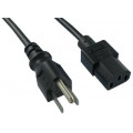 212004-01; Cable; 3x18AWG; IEC C13 female,NEMA 5-15 (B) plug; PVC; 2.2m; Qualtek Electronics; 212004-01