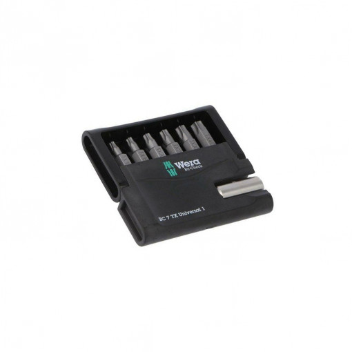05056294001; Kit: screwdriver bits; Pcs: 7; Torx®; 25mm; Package: plastic case; WERA 05056294001; Kit: screwdriver bits; Pcs: 7; Torx®; 25mm; Package: plastic case; WERA