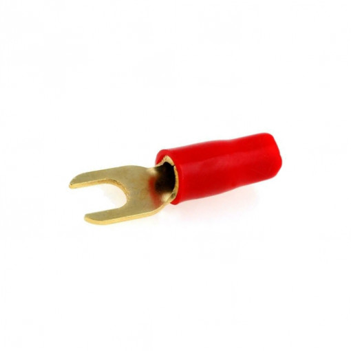 30.4460-02; Terminal: fork; M4; 6mm2; gold-plated; insulated; red; ACV 30.4460-02; Terminal: fork; M4; 6mm2; gold-plated; insulated; red; ACV