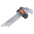 48319; Key set; hexagon keys; Chrom-vanadium steel; Pcs: 9; PROLINE