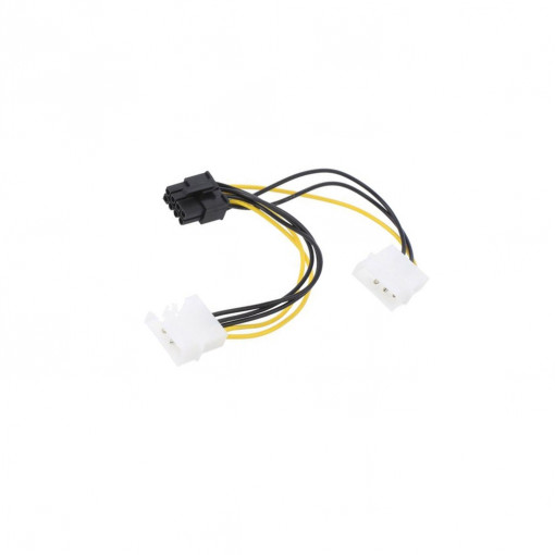 50433; Cable: mains; Molex male x2,PCI-E 8pin female; 0.15m; V: SATA III; QOLTEC 50433; Cable: mains; Molex male x2,PCI-E 8pin female; 0.15m; V: SATA III; QOLTEC