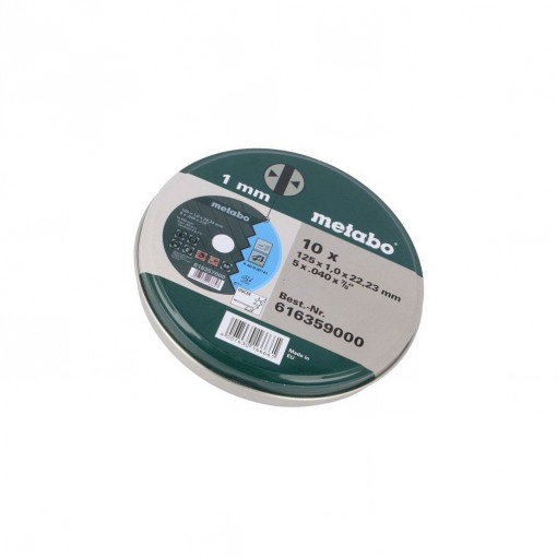 616359000; Cutting wheel; Ø: 125mm; Øhole: 22.23mm; Disc thick: 1mm; METABO 616359000; Cutting wheel; Ø: 125mm; Øhole: 22.23mm; Disc thick: 1mm; METABO