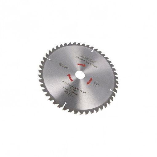 628061000; Circular saw; Ø: 254mm; Øhole: 30mm; W: 2.4mm; Teeth: 48; Mat: HW/CT; METABO