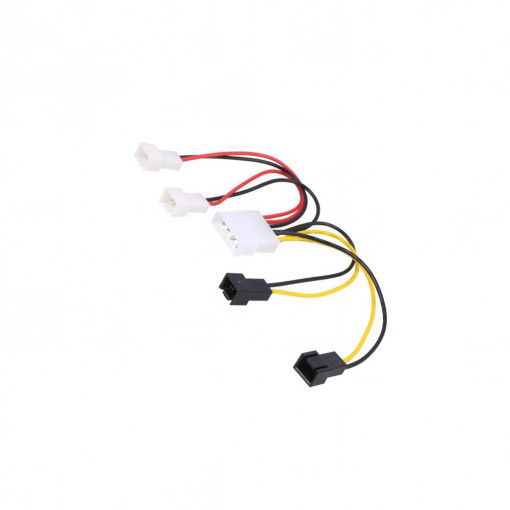 AK-CA-34; Cable: mains; 12V 3pin male x2,5V 3pin male x2,Molex male; AKYGA