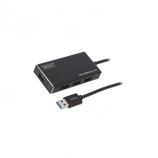 DA-70240-1; Hub USB; USB 3.0; PnP; black; Number of ports: 4; 5Gbps; DIGITUS