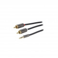 ; Aux adapter; RCA; gold-plated; RCA plug x2,Jack 3.5mm 3pin plug; 4CARMEDIA