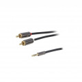 ; Aux adapter; RCA; gold-plated; RCA plug x2,Jack 3.5mm 3pin plug; 4CARMEDIA