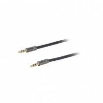 ; Cable; gold-plated; Jack 3.5mm 3pin plug,both sides; 1m; black; 4CARMEDIA