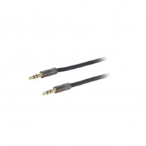 ; Cable; gold-plated; Jack 3.5mm 3pin plug,both sides; 2m; black; 4CARMEDIA