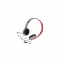 HS0035; Headphones with microphone; red,silver; Jack 3,5mm; 20÷20000Hz; LOGILINK