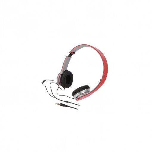 HS0035; Headphones with microphone; red,silver; Jack 3,5mm; 20÷20000Hz; LOGILINK