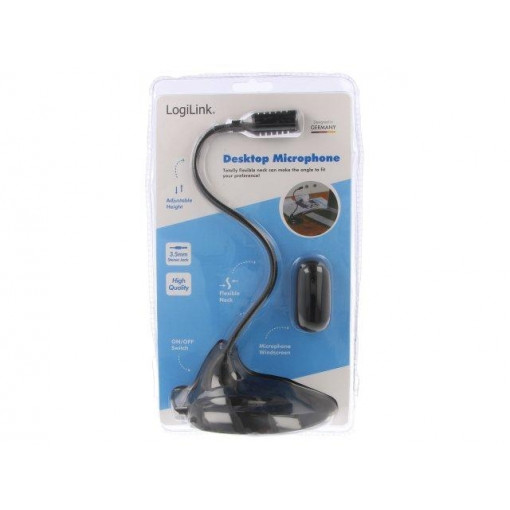 HS0047; Microphone; Jack 3,5mm; 2.2kΩ; 1.7m; -58dB; f: 100÷16000Hz; LOGILINK