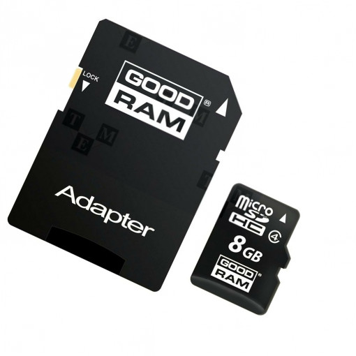 M40A-0080R11; Memory card; SD HC Micro; 8GB; Read: 15MB/s; Write: 4MB/s; Class 4; GOODRAM