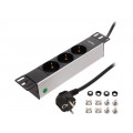 PDU3B01; Plug socket strip: protective; Sockets: 3; 230VAC; 16A; 1.8m; IP20; LOGILINK