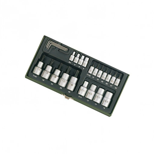 23102; Key set; Torx®; Chrom-vanadium steel; Pcs: 23; Mounting: 1/2