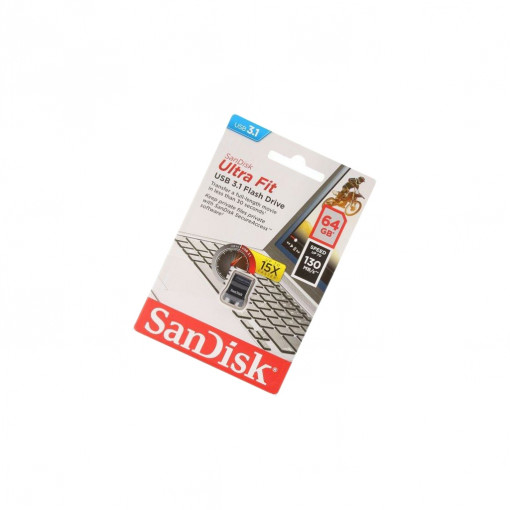 SDCZ430-064G-G46; Pendrive; USB 3.0; 64GB; 130MB/s; ULTRA FIT; SANDISK SDCZ430-064G-G46; Pendrive; USB 3.0; 64GB; 130MB/s; ULTRA FIT; SANDISK