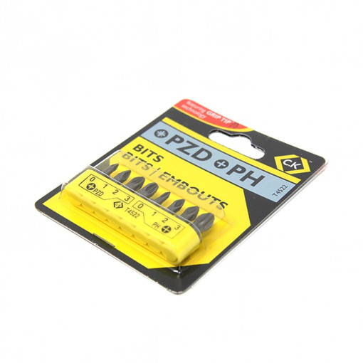 T4522; Kit: screwdriver bits; Pcs: 8; Phillips,Pozidriv®; 30mm; C.K