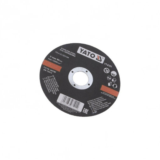 YT-6101; Cutting wheel; Ø: 115mm; Øhole: 22mm; Disc thick: 1.2mm; 13200rpm; YATO